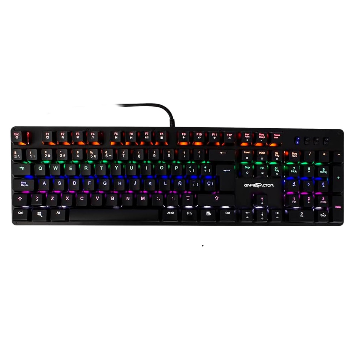 Teclado Mecánico Gamer Game Factor KBG400 RGB Switch KRED Blue Alámbrico Español