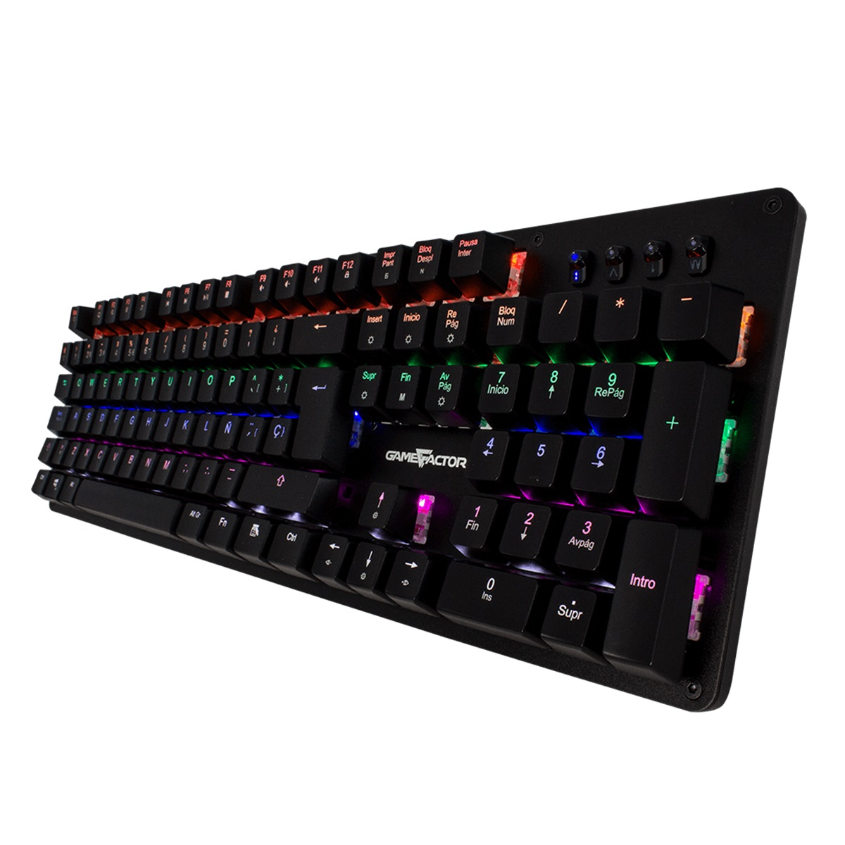 Teclado Mecánico Gamer Game Factor KBG400 RGB Switch KRED Blue Alámbrico Español