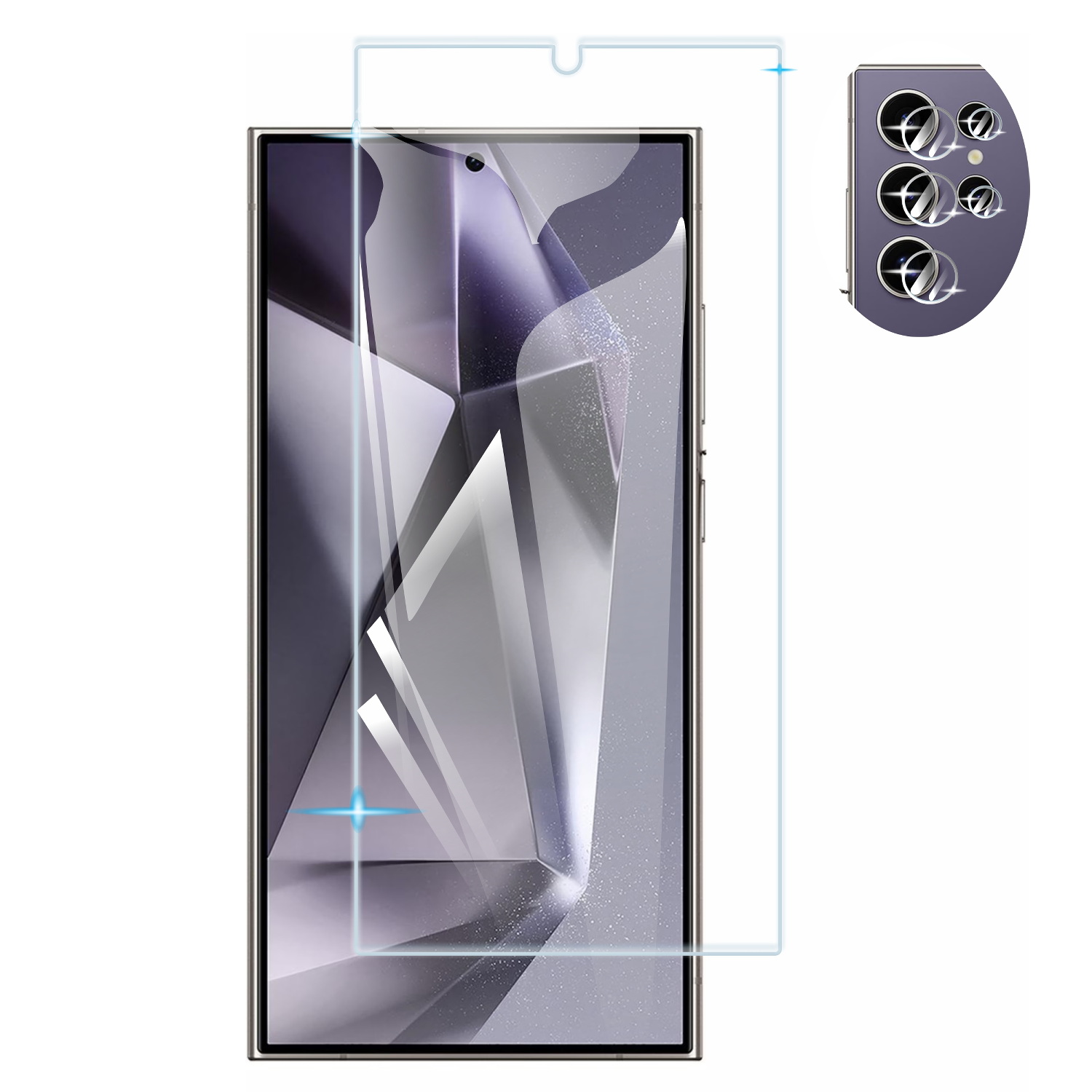 Pack Cristal Templado Para Samsung S24 Ultra S24+ + Mica Camara