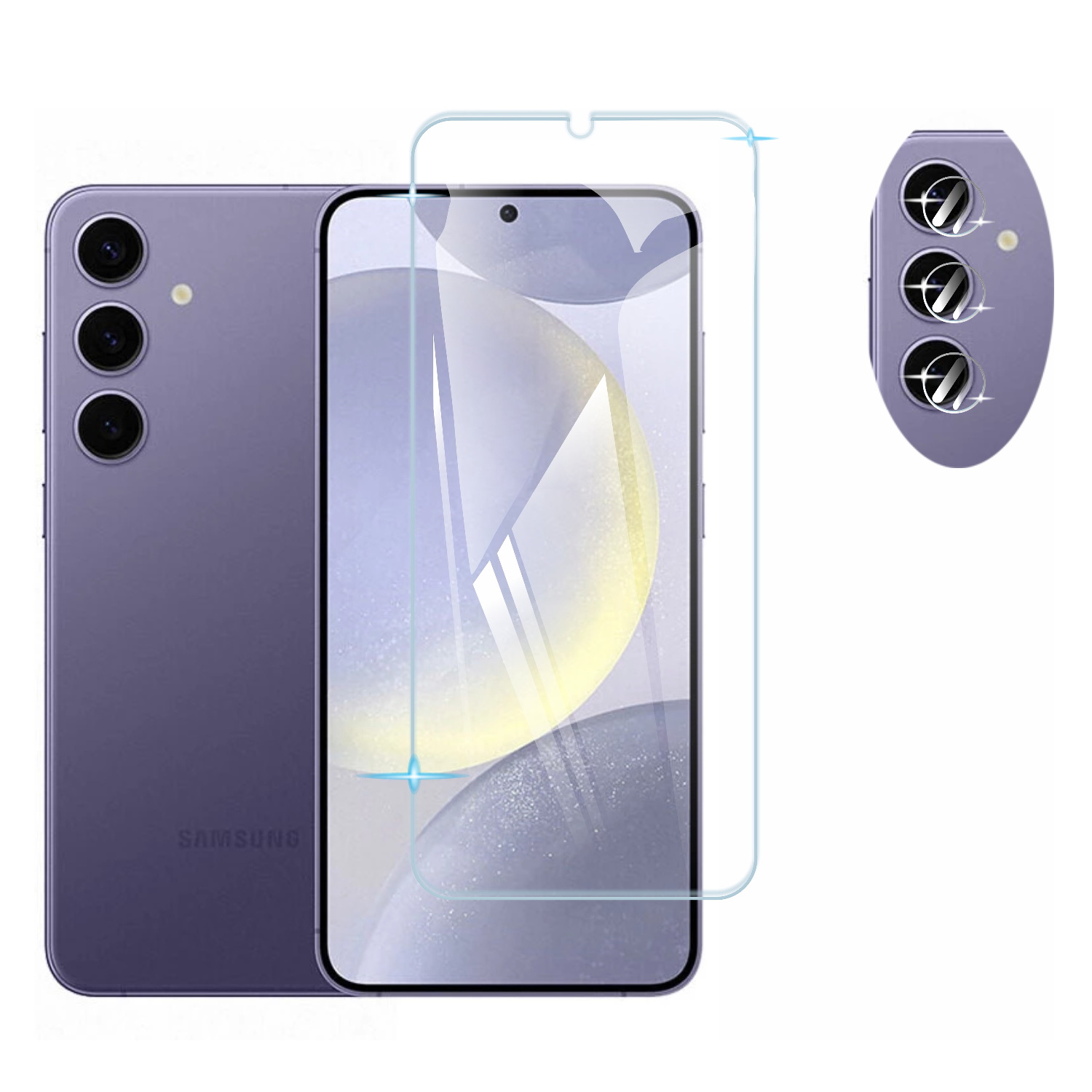 Pack Cristal Templado Para Samsung S24 Ultra S24+ + Mica Camara