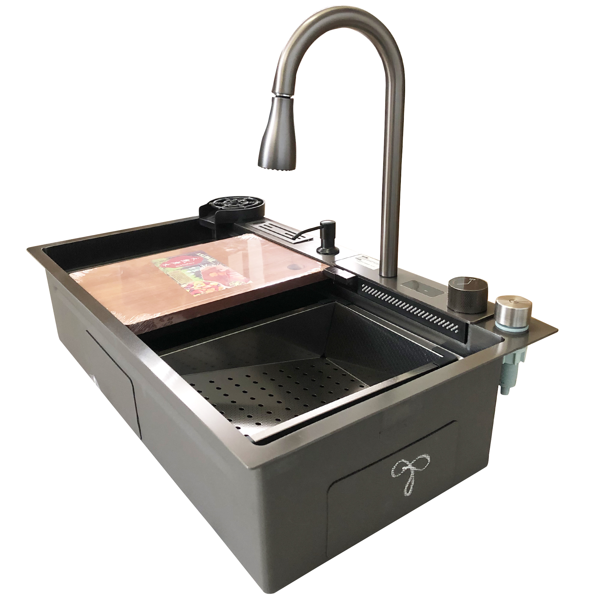 Tarja para Cocina Fregadero Con Cascada Led Acero Inoxidable Homely Elegance 80cm X 46cm X 20cm.