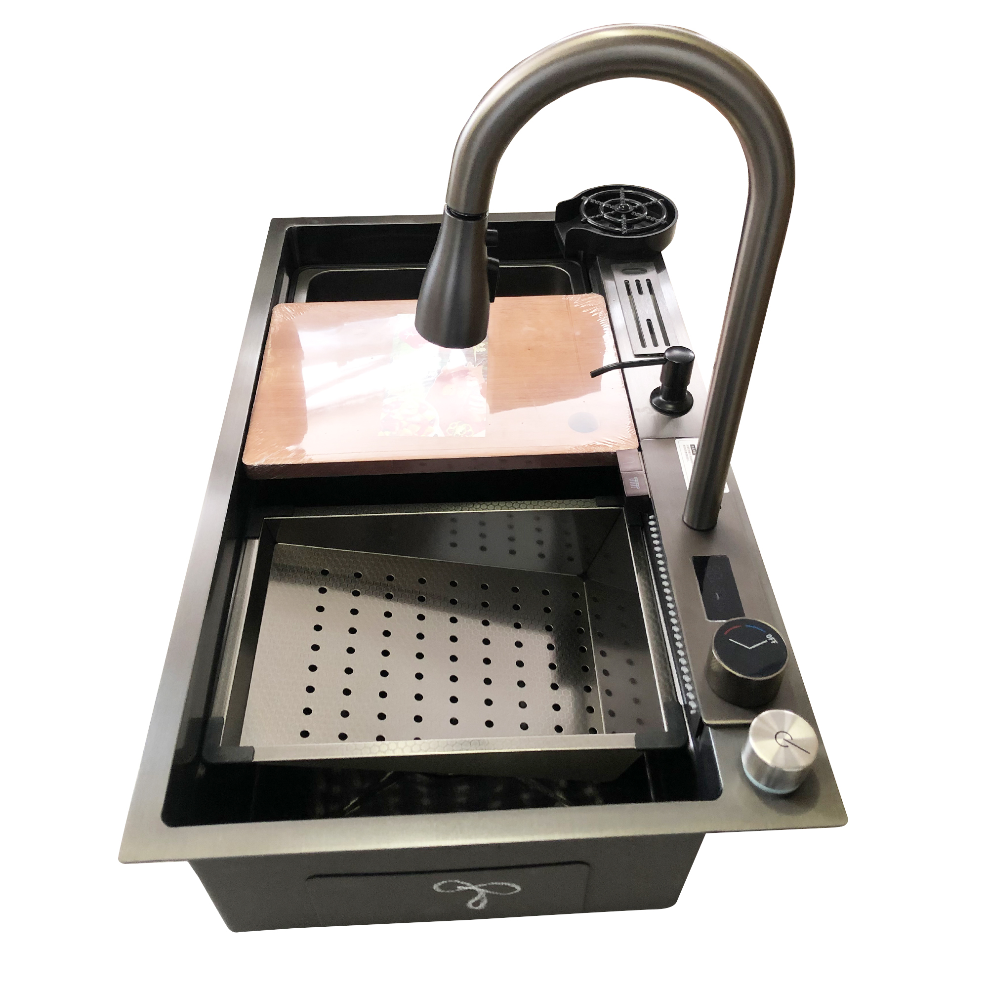 Tarja para Cocina Fregadero Con Cascada Led Acero Inoxidable Homely Elegance 80cm X 46cm X 20cm.