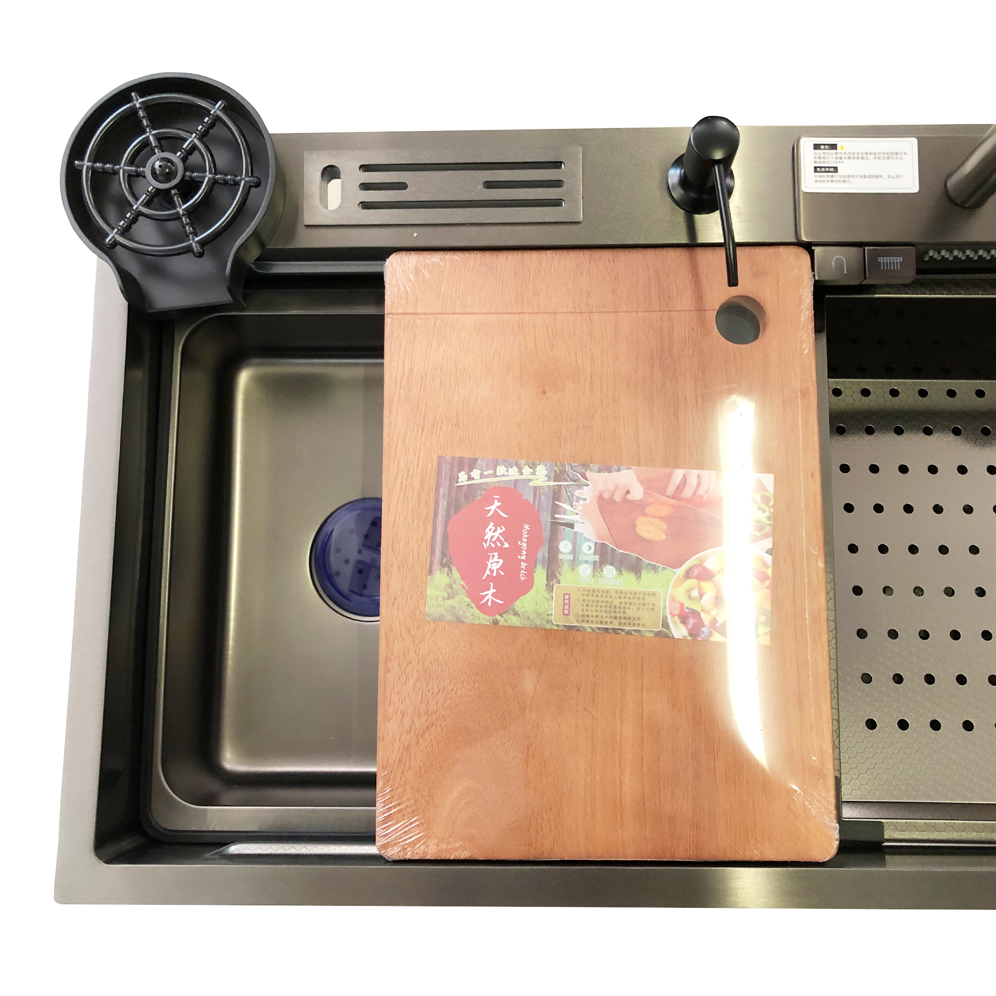 Tarja para Cocina Fregadero Con Cascada Led Acero Inoxidable Homely Elegance 80cm X 46cm X 20cm.