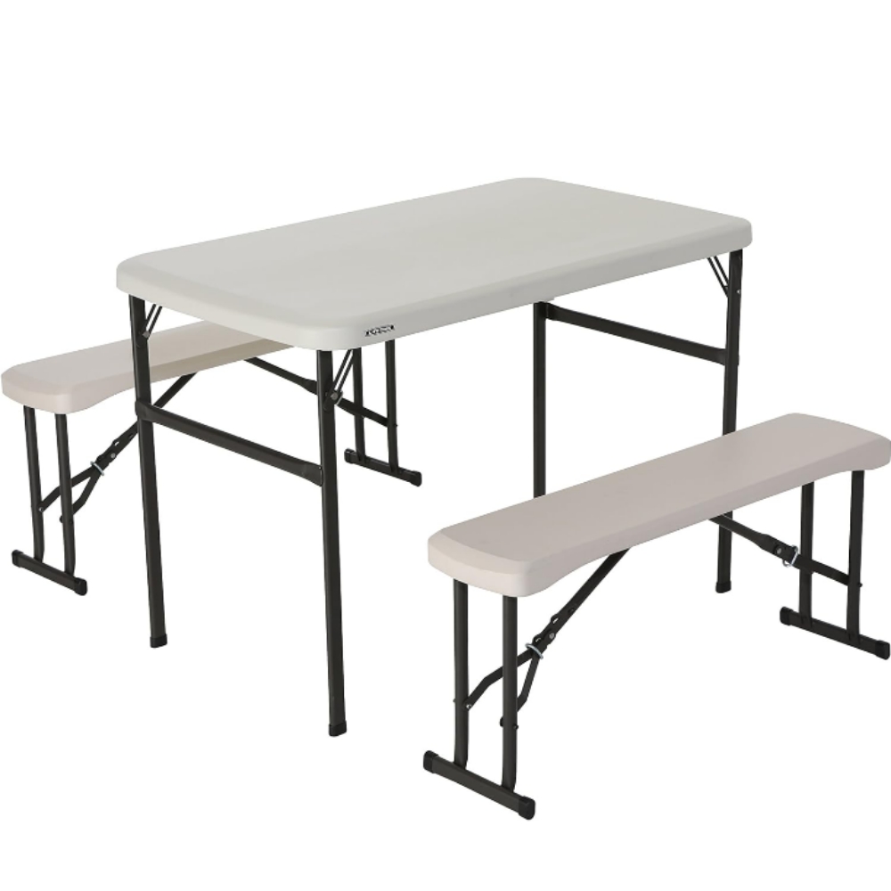 Juego de mesa y bancas plegables portátil jardín picnic 