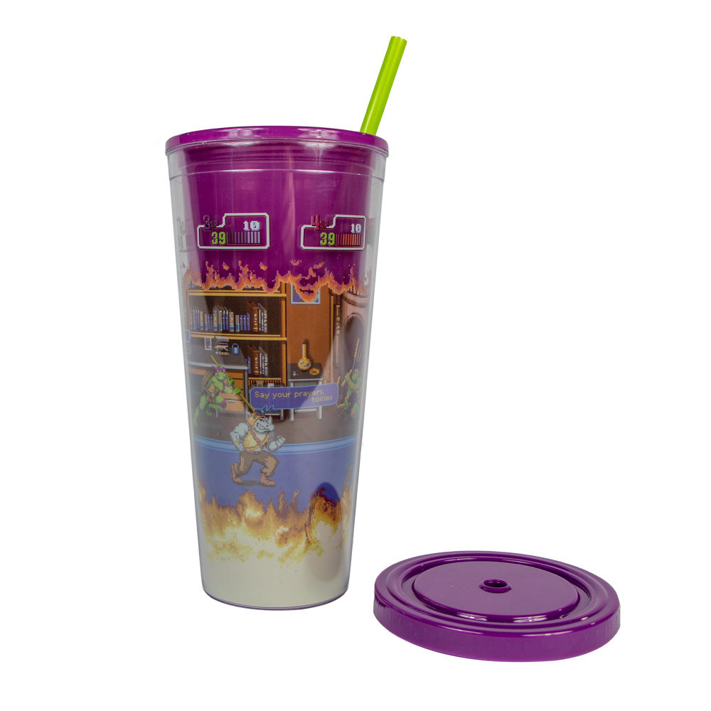 Vaso con popote Tortugas Ninja Azul - Geek Industry.