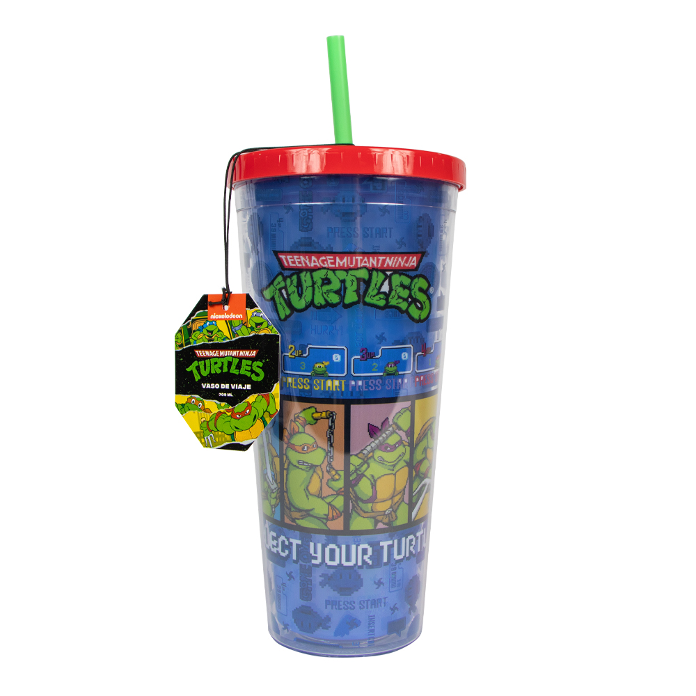 Vaso con popote Tortugas Ninja Morado - Geek Industry
