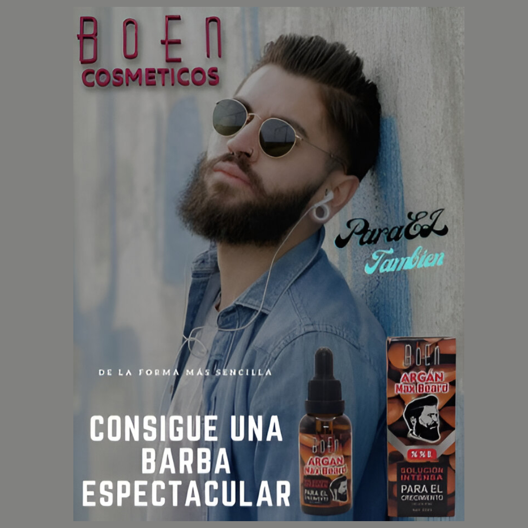 Solucion Intensa Para El Crecimiento De La Barba Boen Argan Max Beard