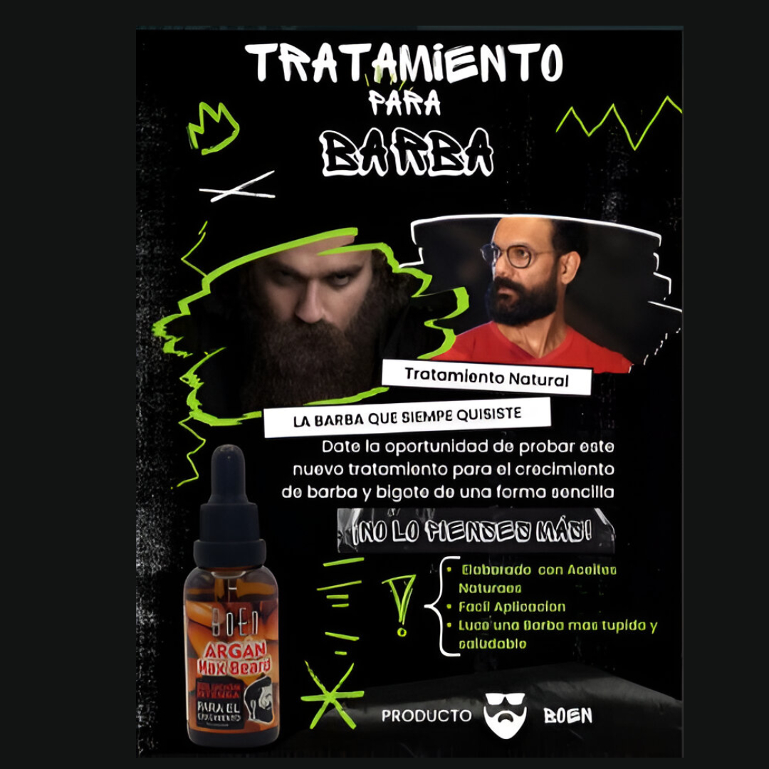 Solucion Intensa Para El Crecimiento De La Barba Boen Argan Max Beard
