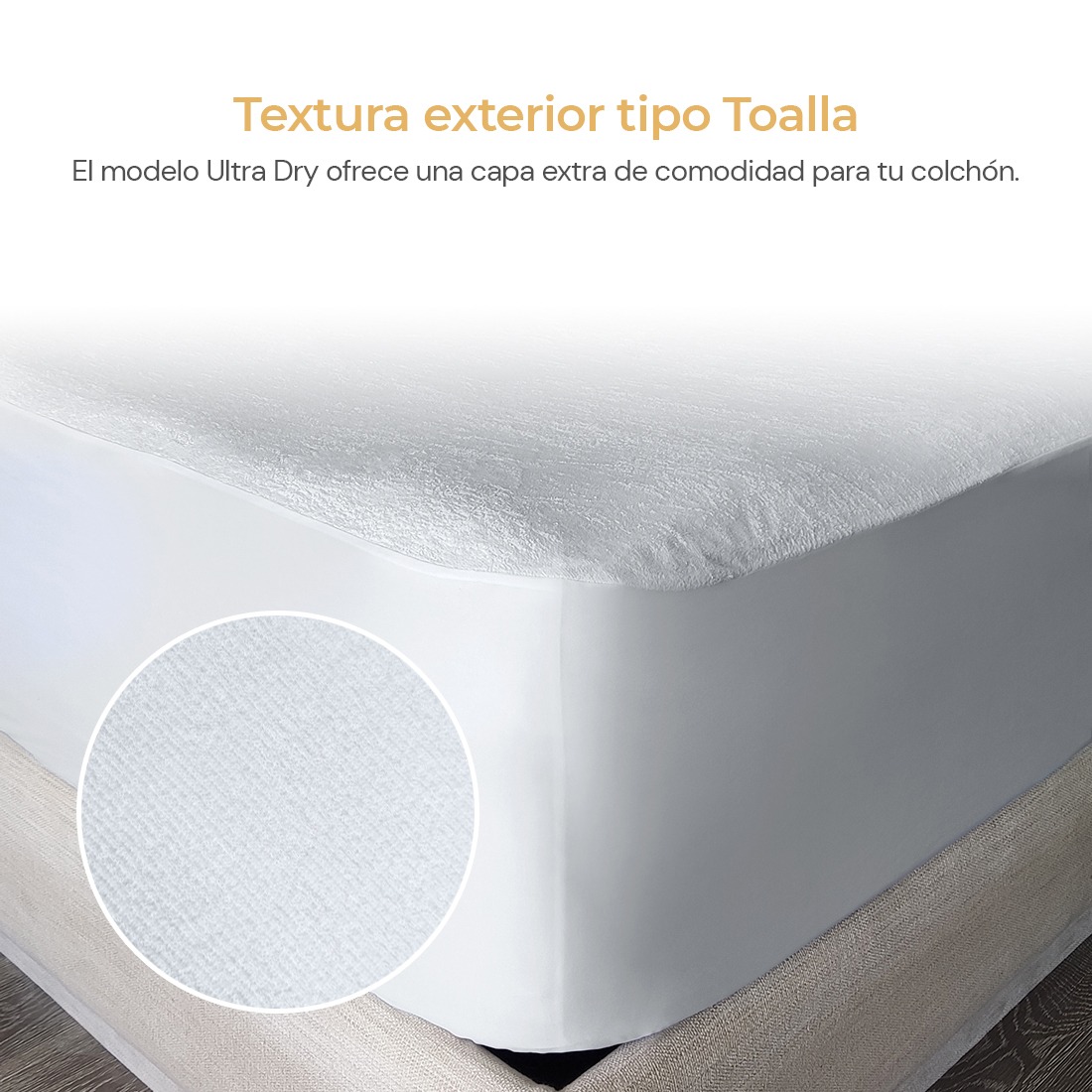 Cubre colchon King Size Impermeable Tela TENCEL PREMIUM ORGANICA Anti Acaros Hipoalergenico Ultra Dry.