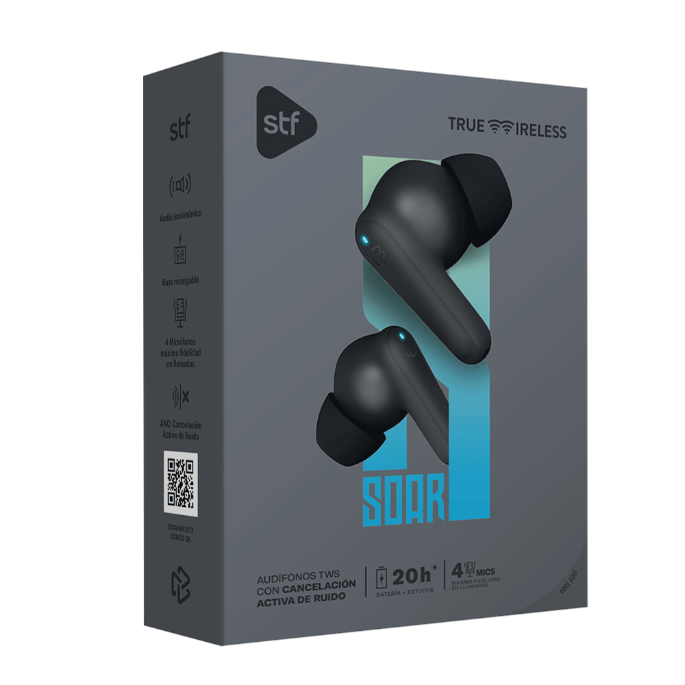 Audífonos TWS Stf Soar ANC Color Gris.