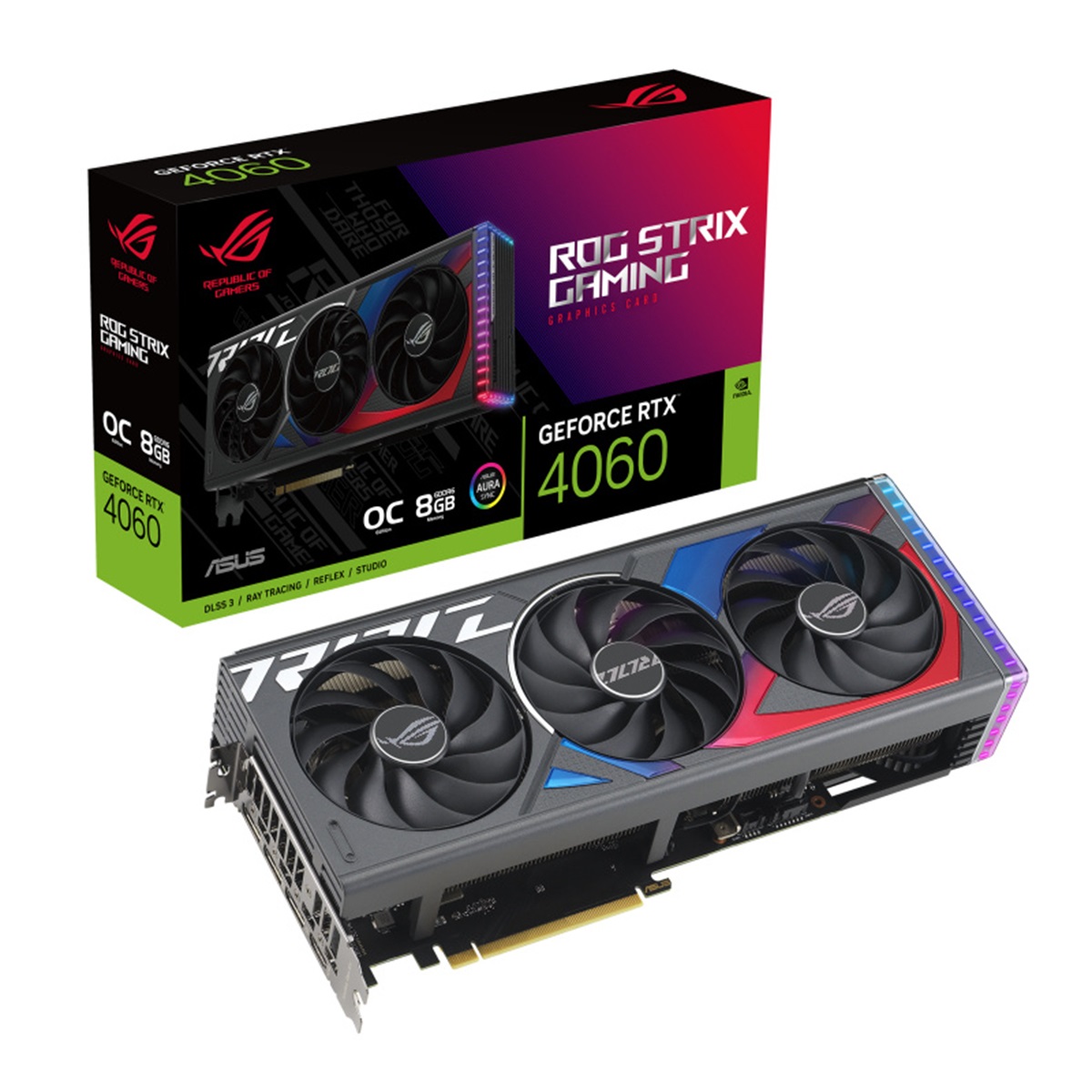 Tarjeta de Video NVIDIA GeForce RTX 4060 Asus ROG Strix GeForce RTX 4060 OC 8GB GDDR6 PCI Express x4.0