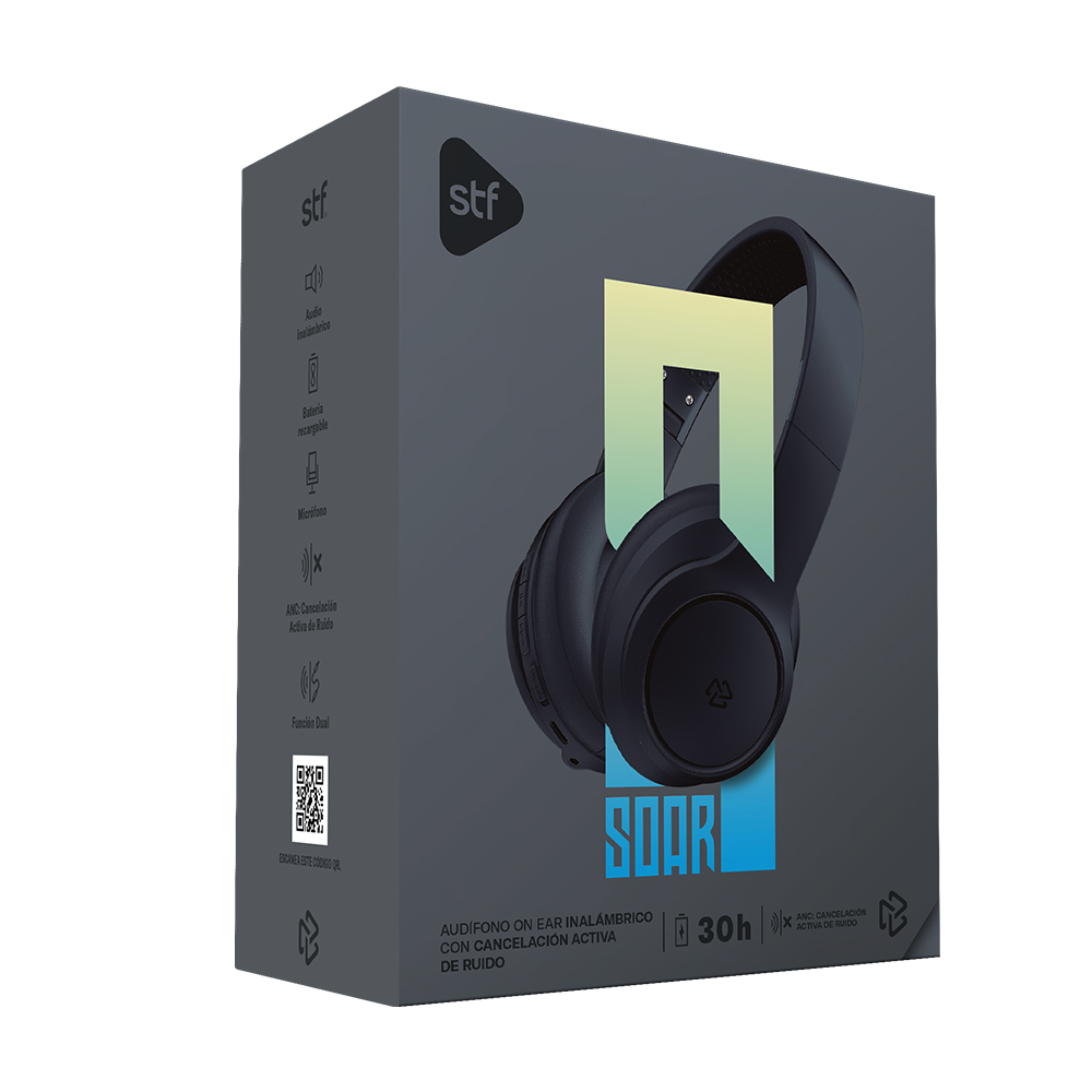 Audífonos Inalámbricos Stf Soar On Ear Anc Color Gris 