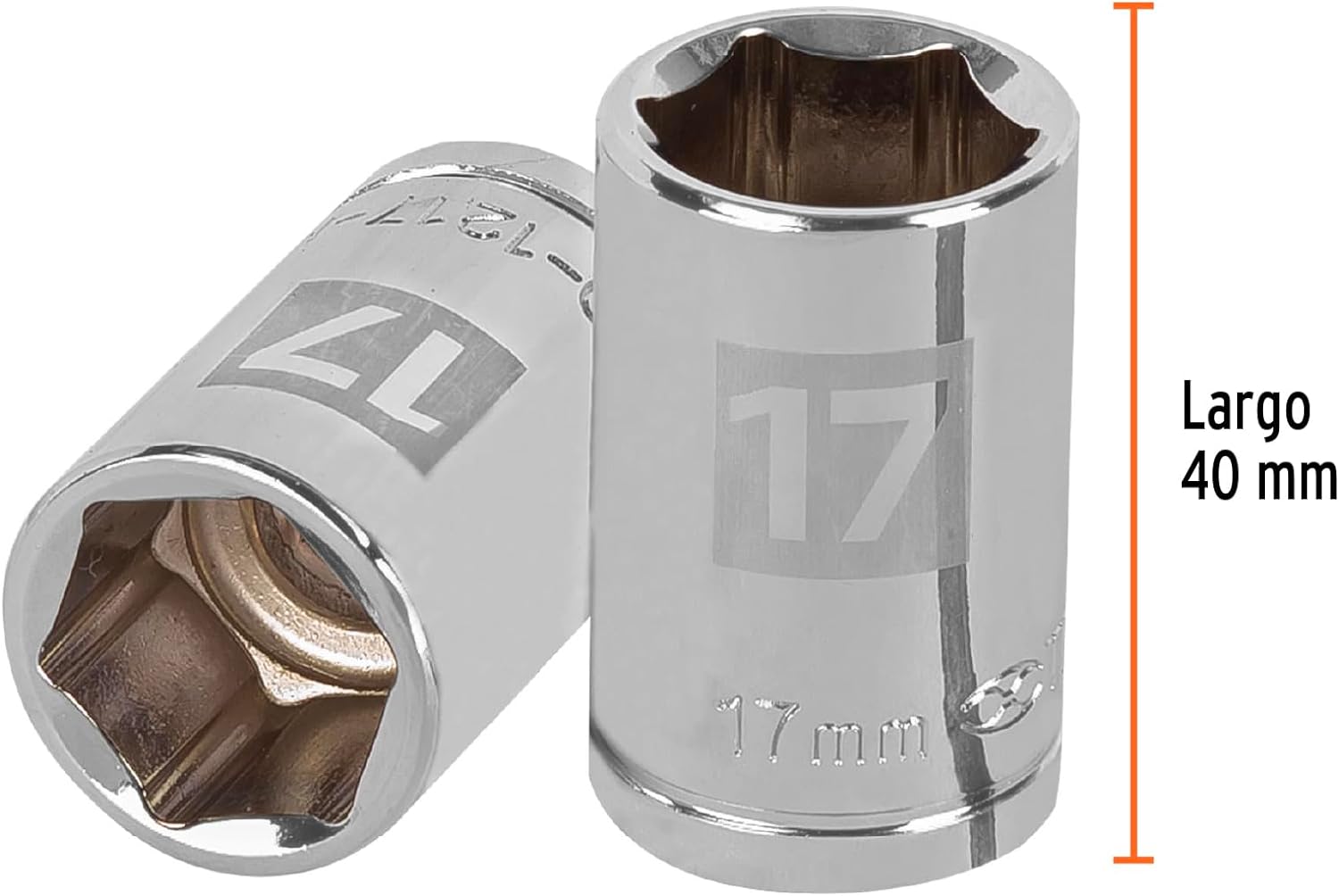 Dado de 17 mm, 6 puntas, cuadro 1/2", Truper