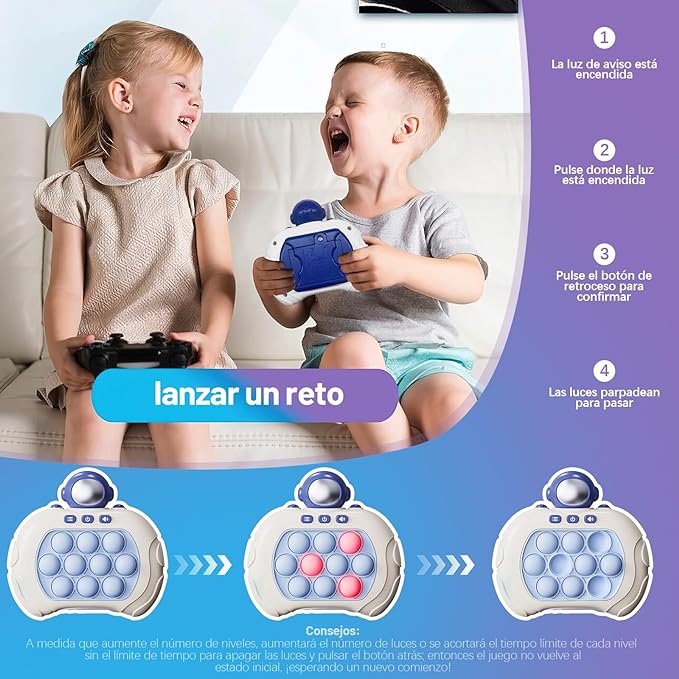 Pop It Electrónico Luces Sonido Juguete Antiestrés Astronauta Oso