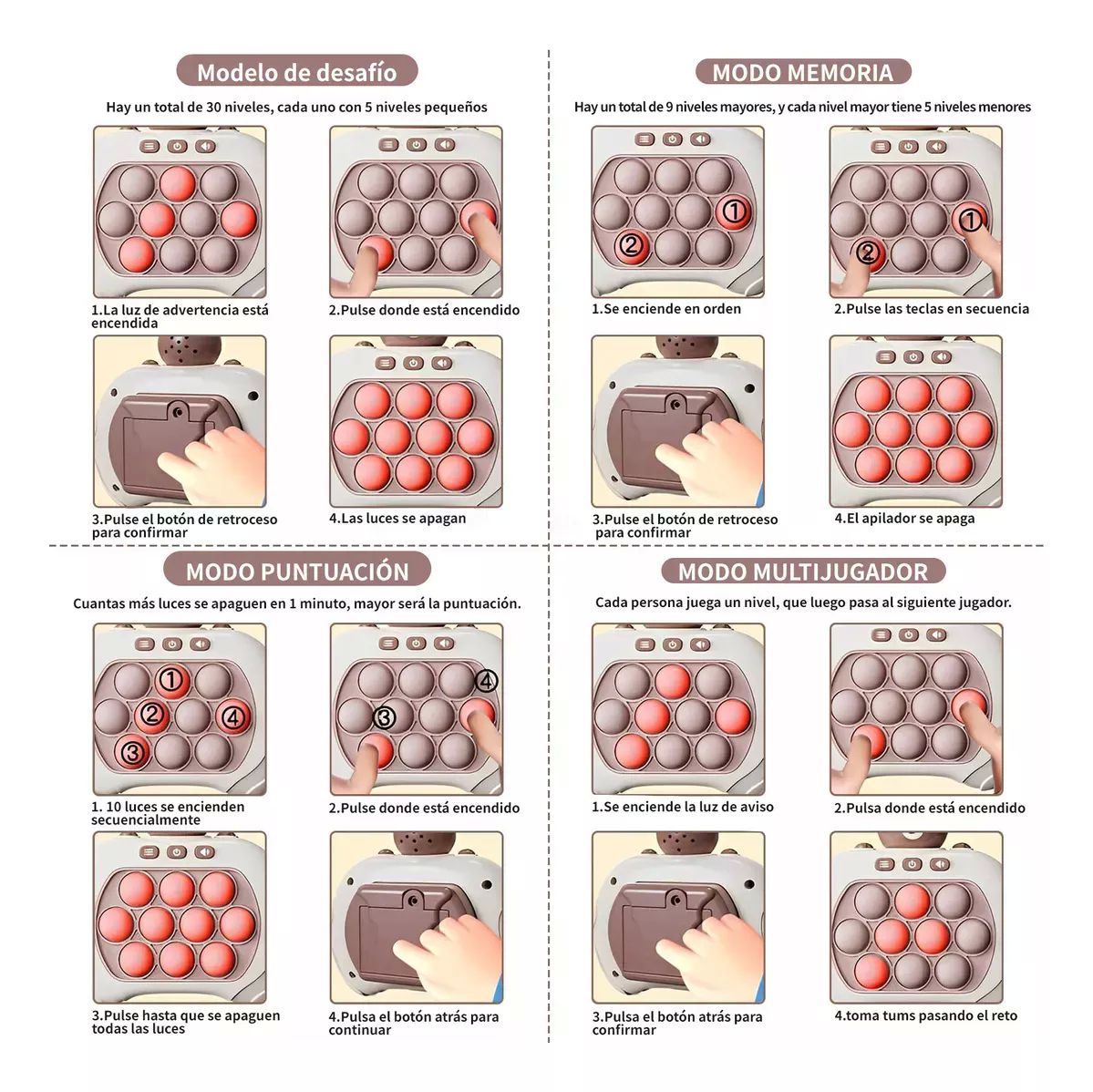 Pop It Electrónico Luces Sonido Antiestrés Dinosaurios