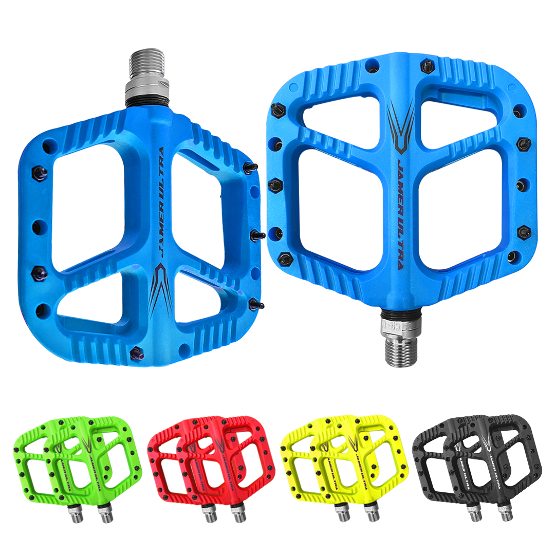 Pedal Bicicleta Nylon Mtb Pin Removible Eje De Cromoly Azul