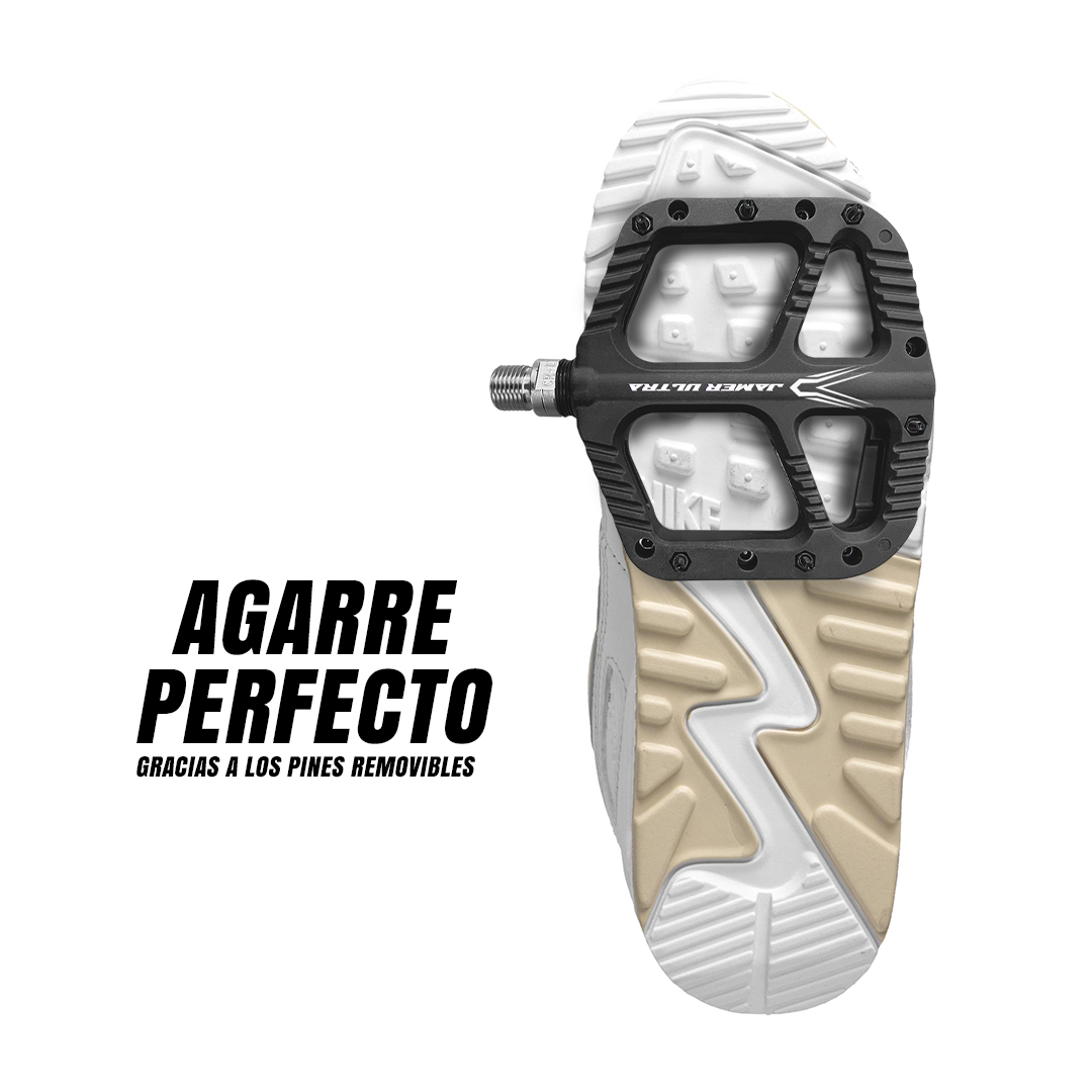  Pedales Bicicleta Nylon Mtb Pin Removible Eje Cromado Negros