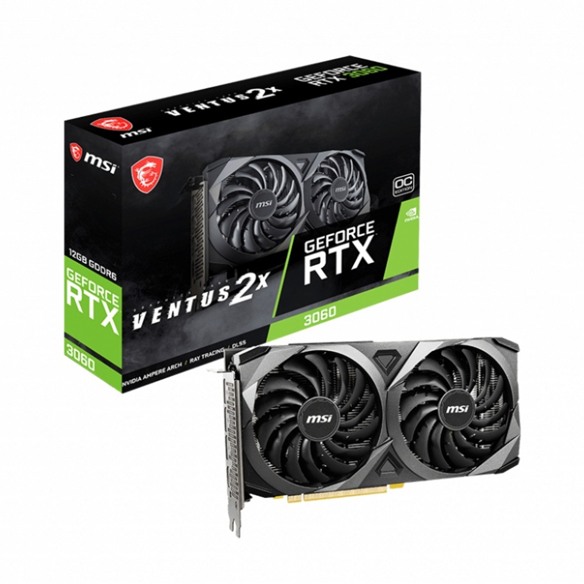 Tarjeta de Video MSI Nvidia RTX 3060 Ventus 2X 12GB OC GDDR6 Gamer
