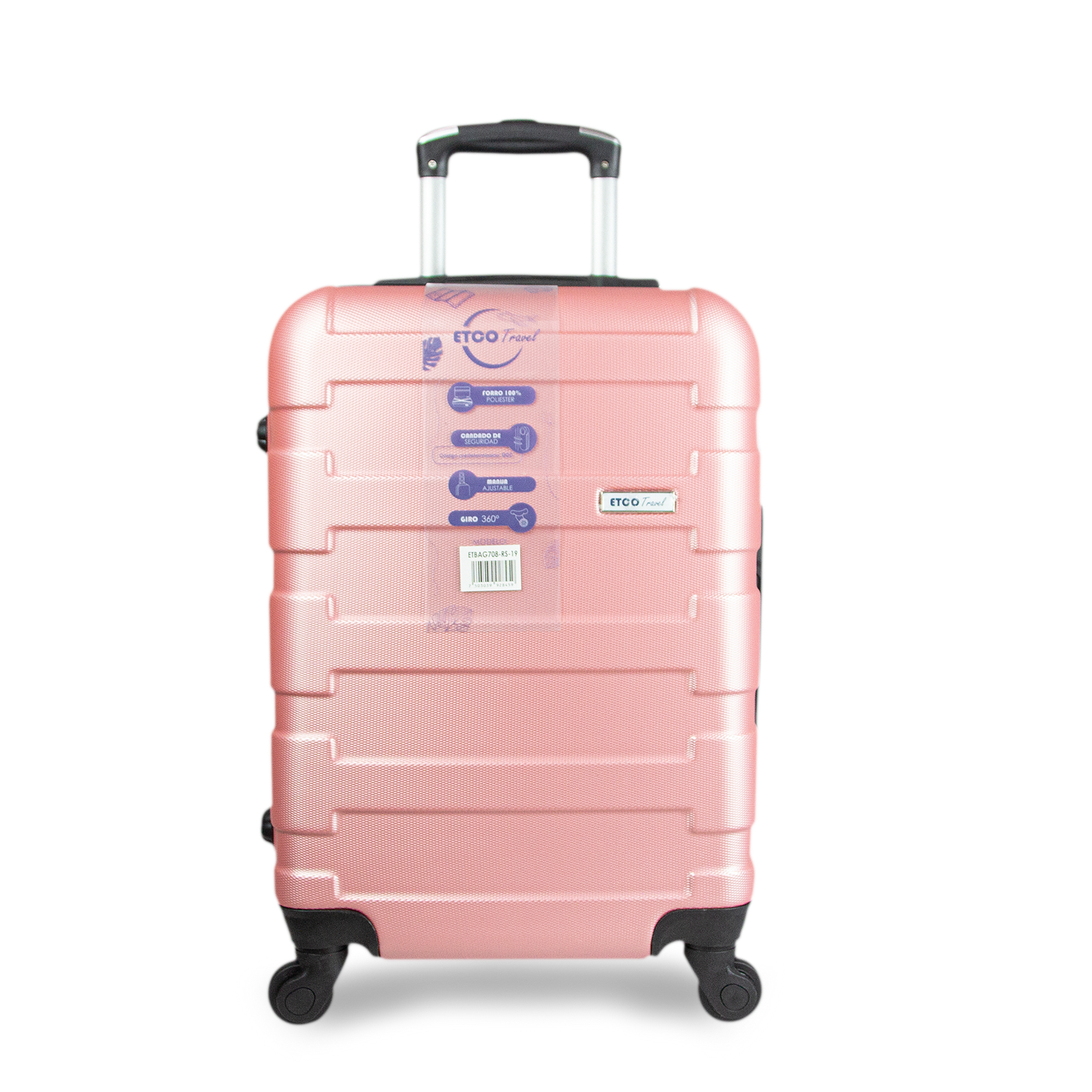 Maleta De Viaje Ligera 10 kgs.  Equipaje Ruedas De Mano Etco Travel color Rosa Gold Avion Barata
