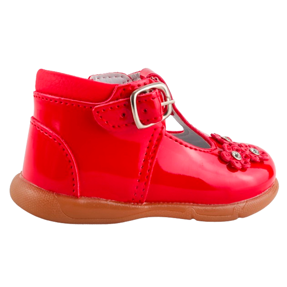 Zapato niña bebe fiesta casual arco ortopedico charol rojo 313-cr