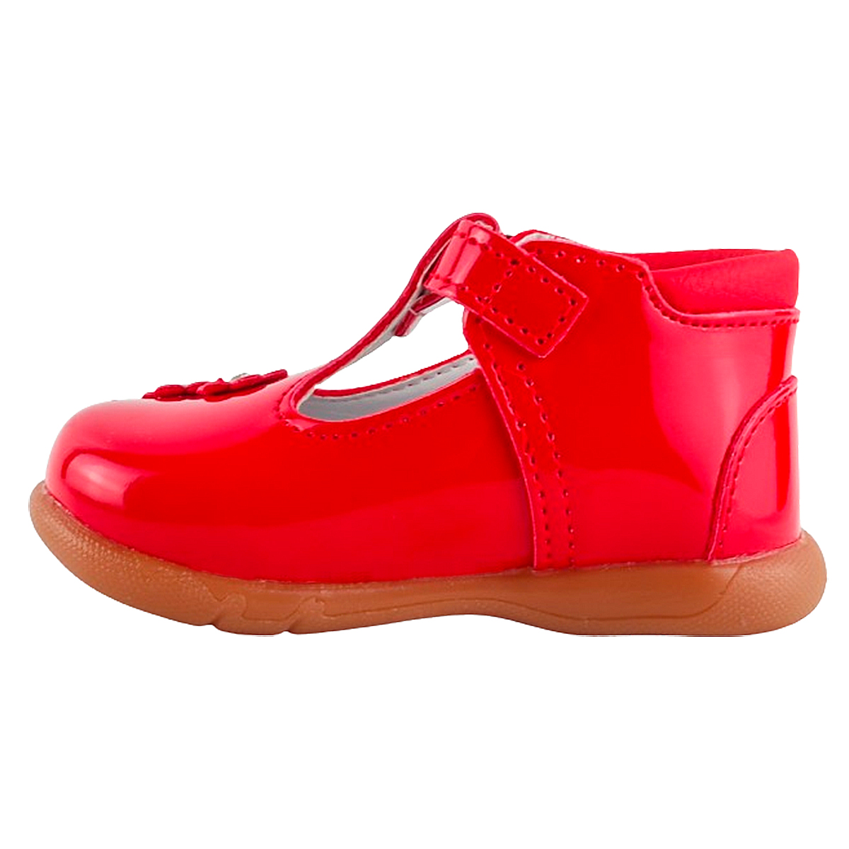 Zapato niña bebe fiesta casual arco ortopedico charol rojo 313-cr