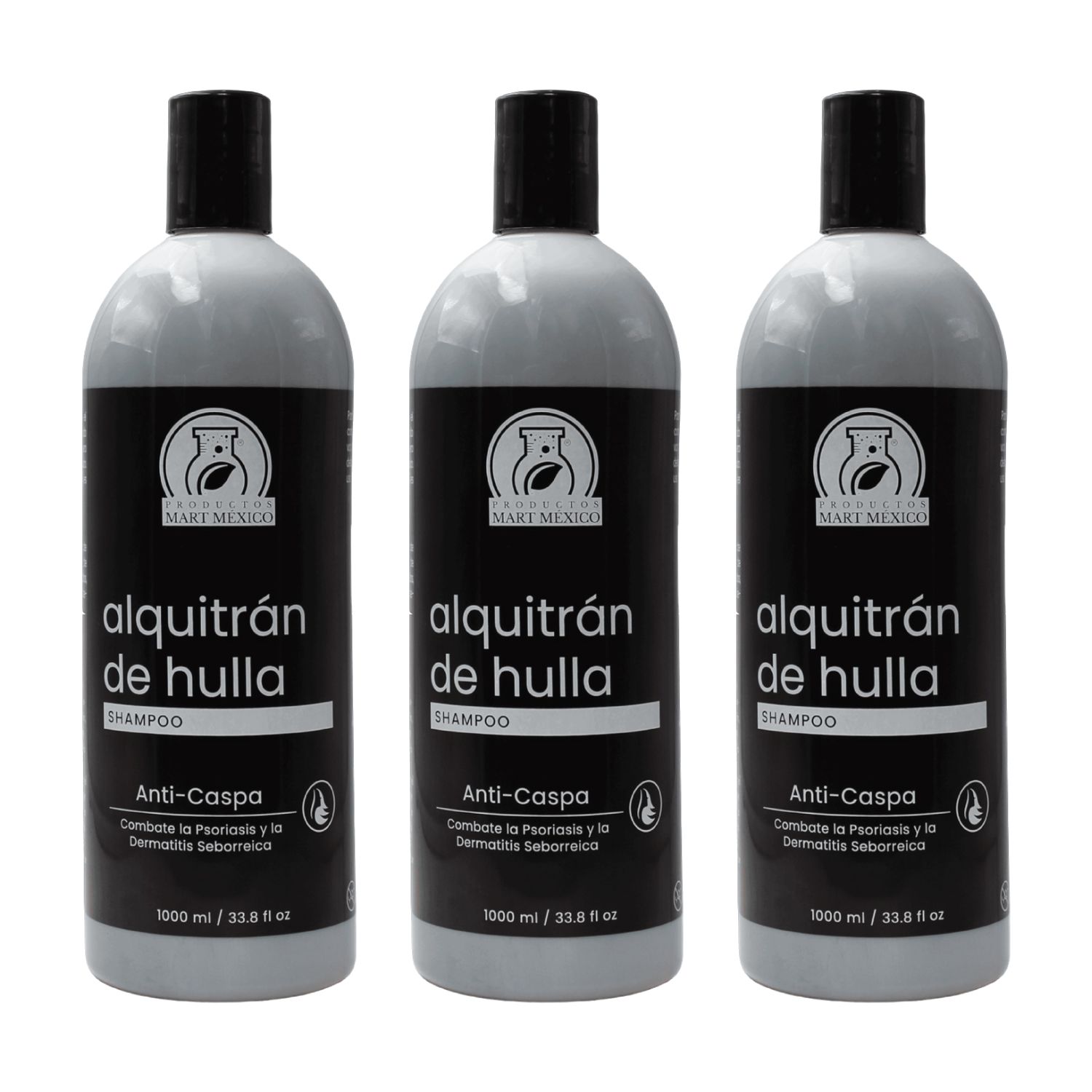 Shampoo Alquitrán De Hulla 3 Piezas (1 Litro C/u)