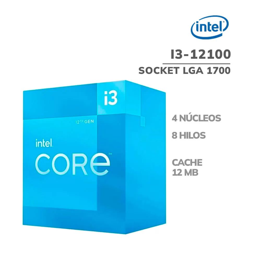 Procesador Intel Core I3 12100 Lga 1700 4 Núcleos Y 3.3ghz