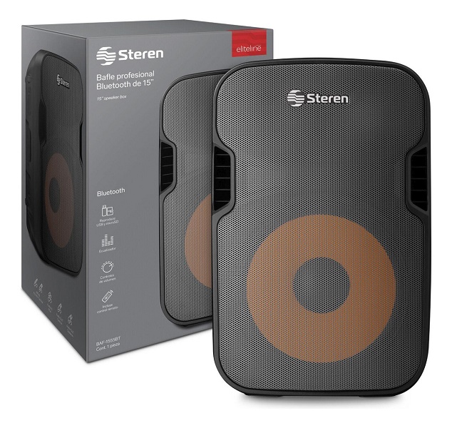 Bafle Profesional Steren BAF-1555BT 15 Pulgadas Bluetooth 