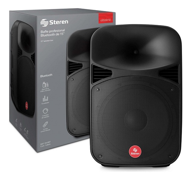 Bafle Profesional Steren BAF-1545BT 15 Pulgadas Bluetooth