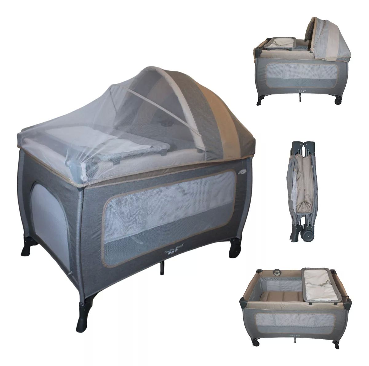 Cuna Corral Para Bebé | Plegable | Mosquitero Ts002 - Beige