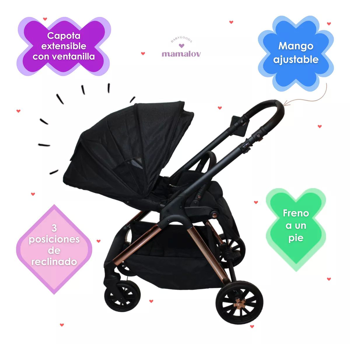 Carriola Para Bebés 4 En 1 | 0-3 Años | Arlet | Negro