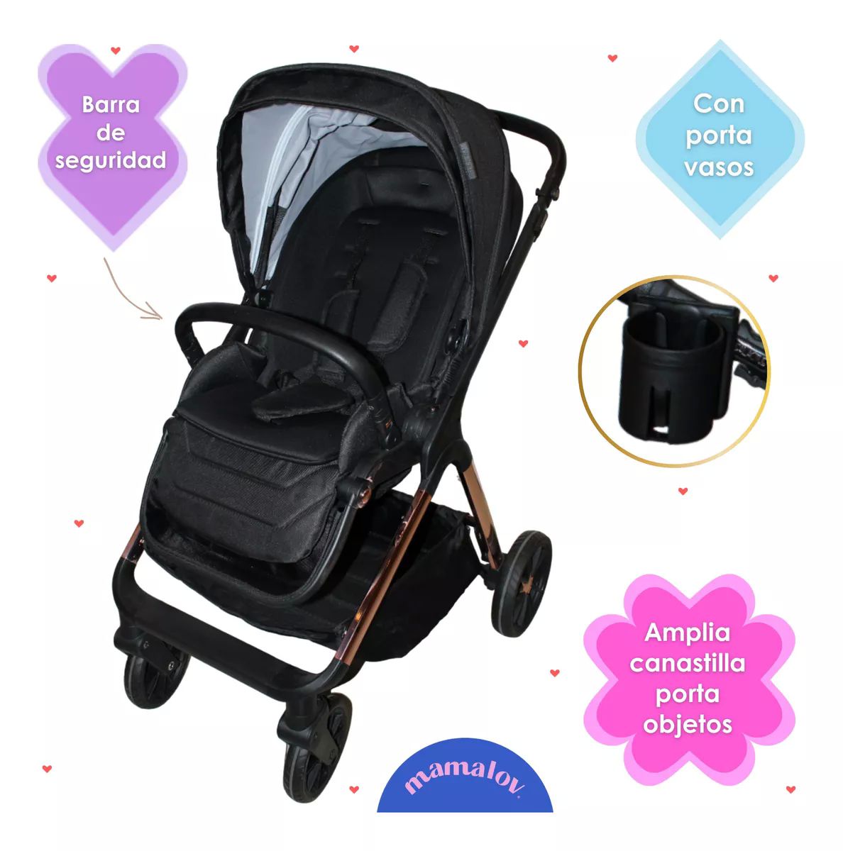 Carriola Para Bebés 4 En 1 | 0-3 Años | Arlet | Negro