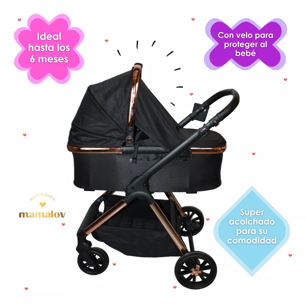 Carriola Para Bebés 4 En 1 | 0-3 Años | Arlet | Negro