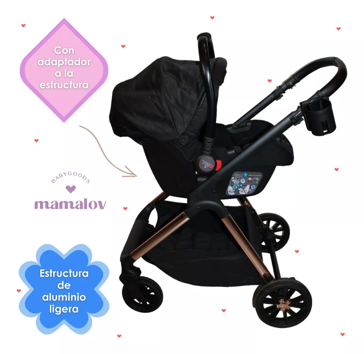 Carriola Para Bebés 4 En 1 | 0-3 Años | Arlet | Negro