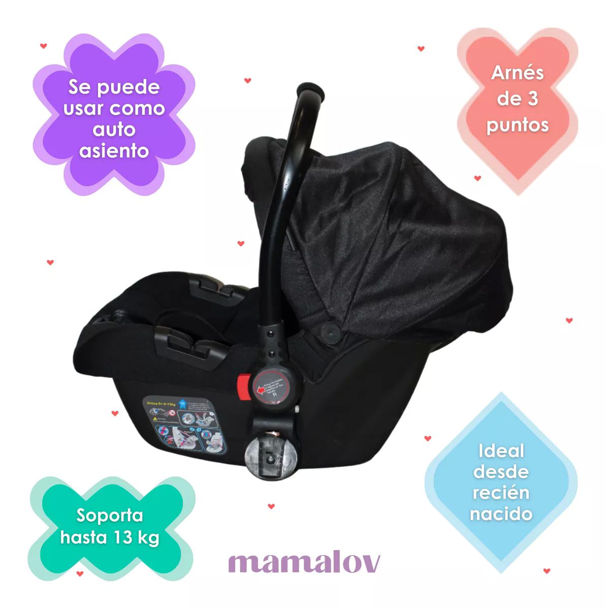 Carriola Para Bebés 4 En 1 | 0-3 Años | Arlet | Negro