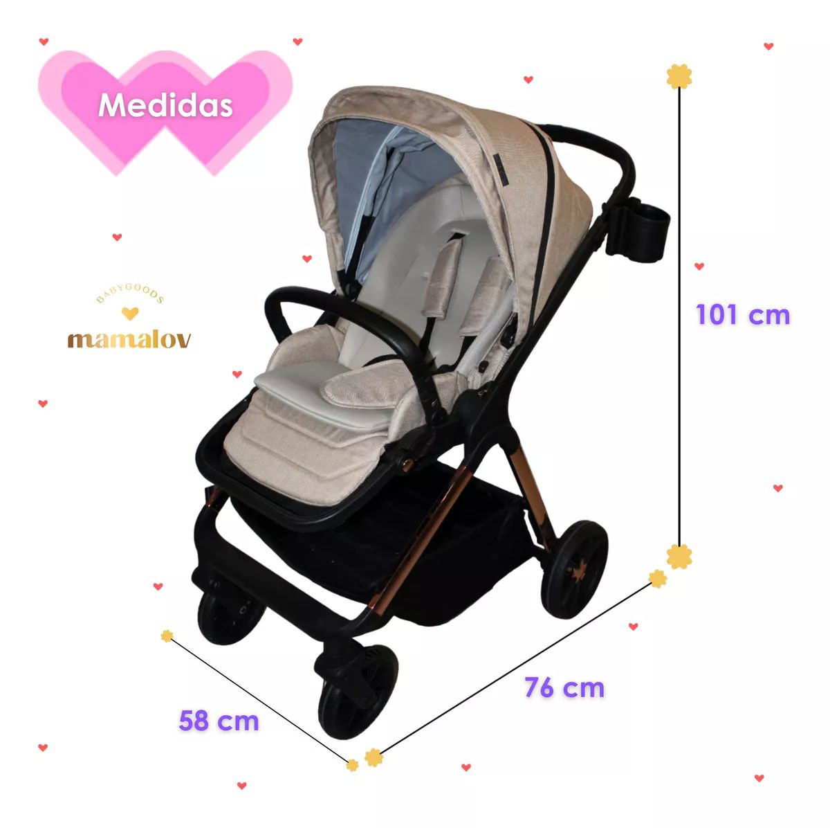 Carriola Para Bebés 4 En 1 | 0-3 Años | Arlet | Beige
