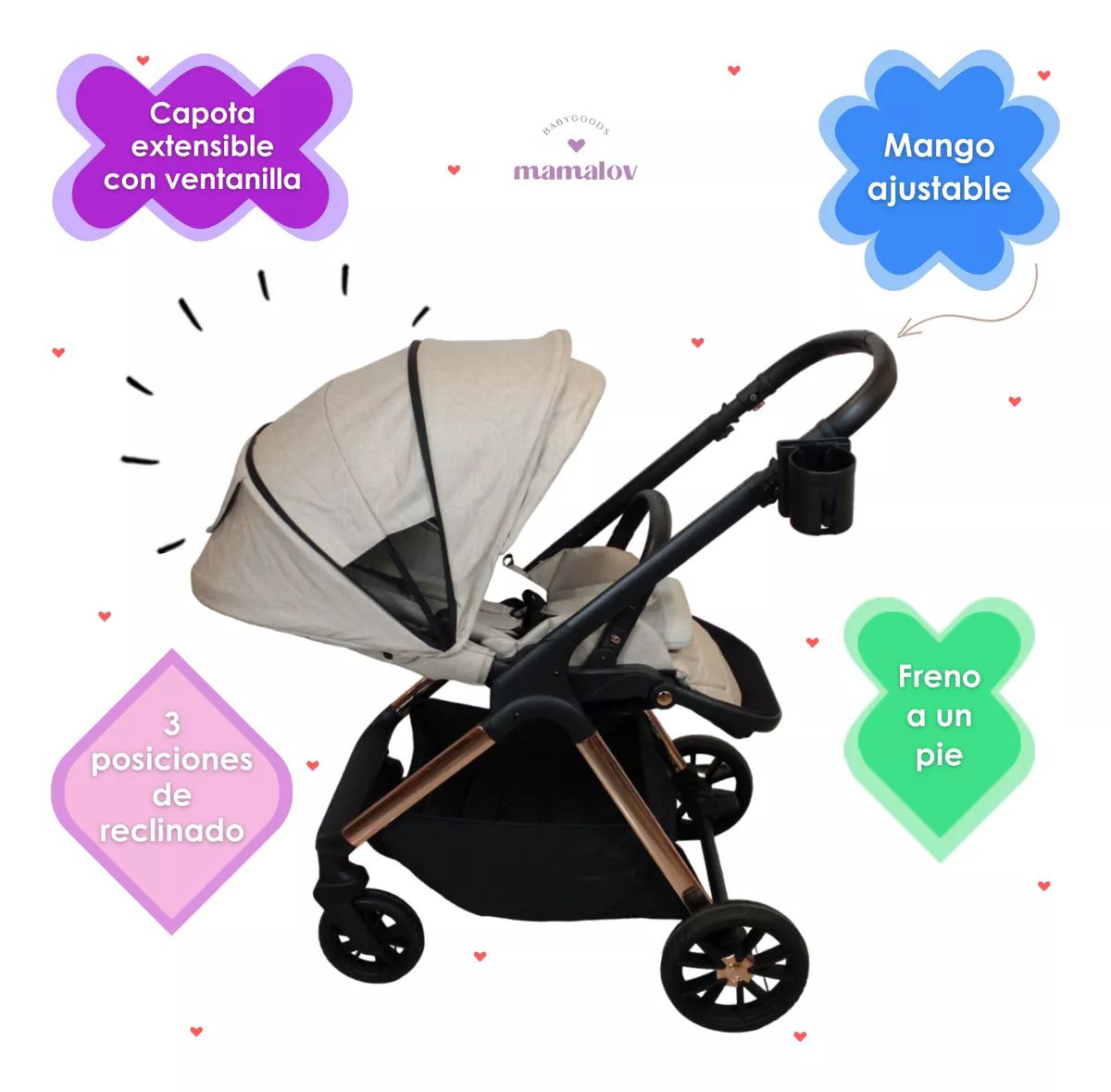 Carriola Para Bebés 4 En 1 | 0-3 Años | Arlet | Beige