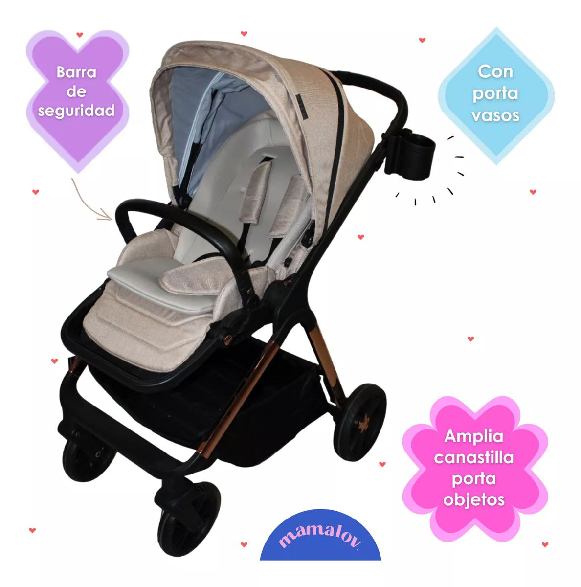 Carriola Para Bebés 4 En 1 | 0-3 Años | Arlet | Beige