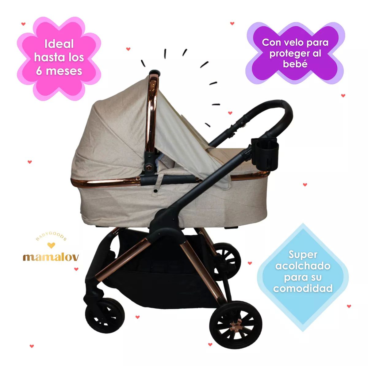 Carriola Para Bebés 4 En 1 | 0-3 Años | Arlet | Beige