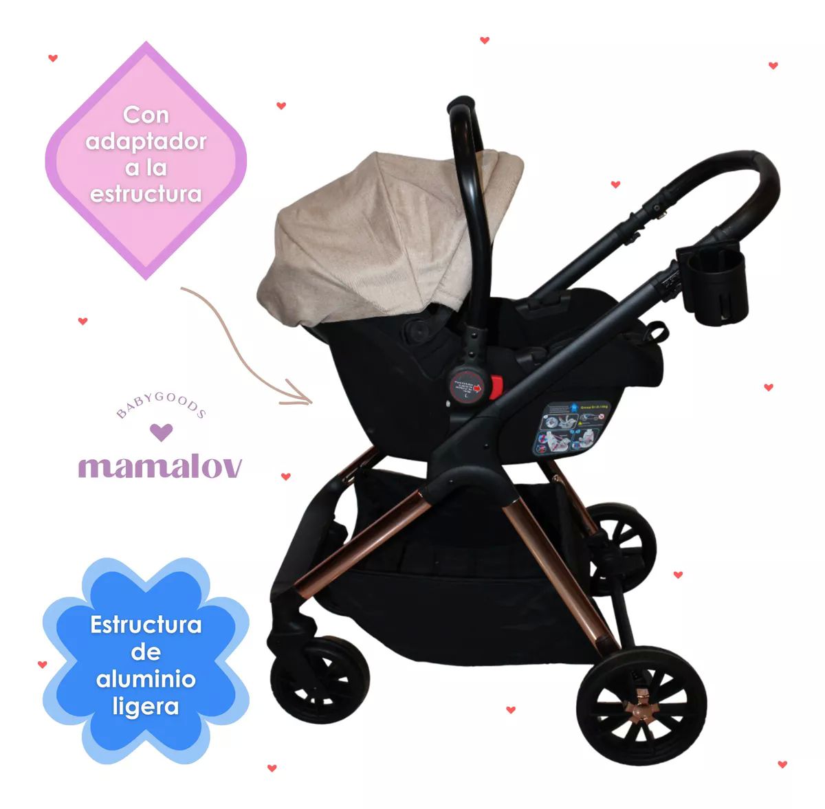 Carriola Para Bebés 4 En 1 | 0-3 Años | Arlet | Beige