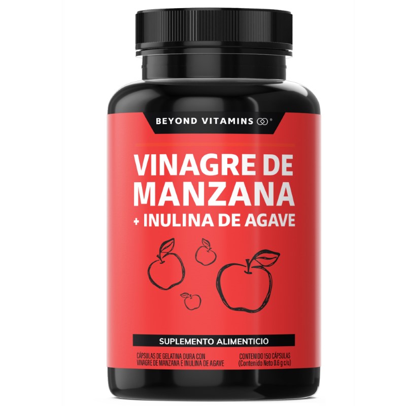 Vinagre de Manzana, Inulina de Agave, Vitaminas Suplemento Alimenticio - 150 Cápsulas