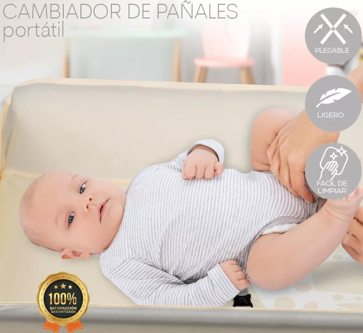 Cambiador de pañales portatil para bebé