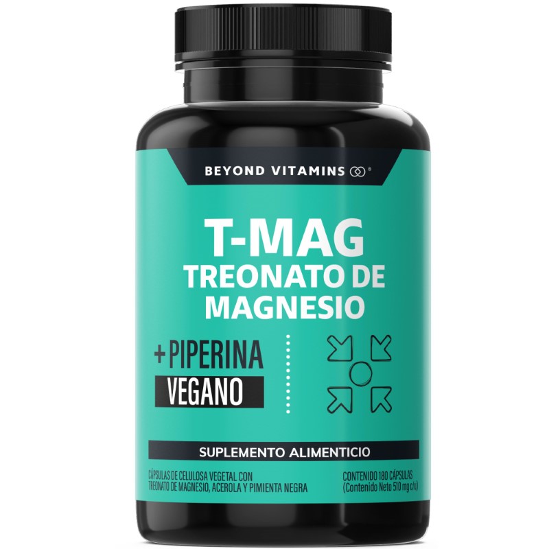 Suplemento Alimenticio T-MAG L- Treonato Magnesio, Acerola y Pimienta Negra Beyond Vitamins 180 cápsulas