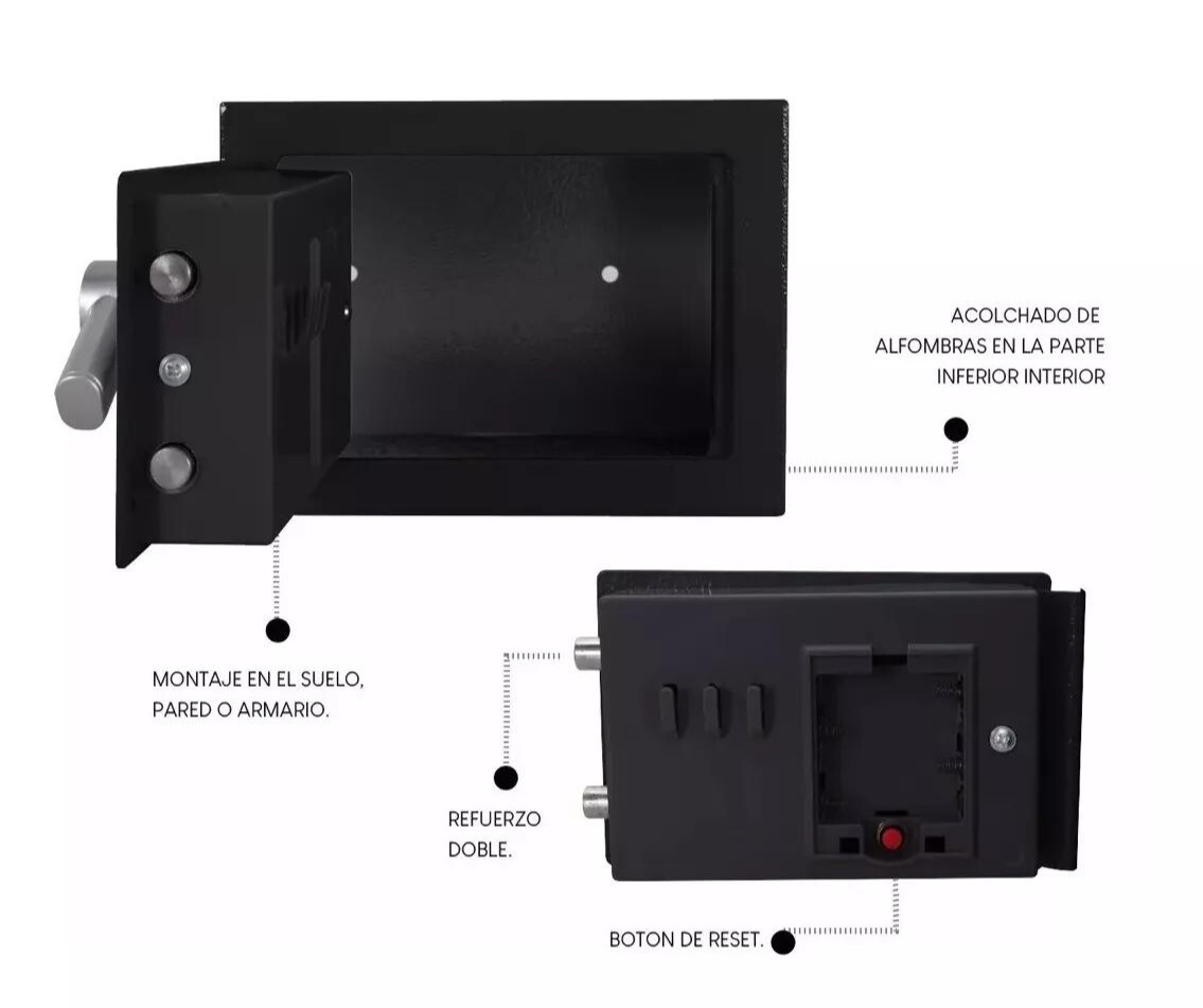 Caja Fuerte Electrónica Con Código Digital y llave