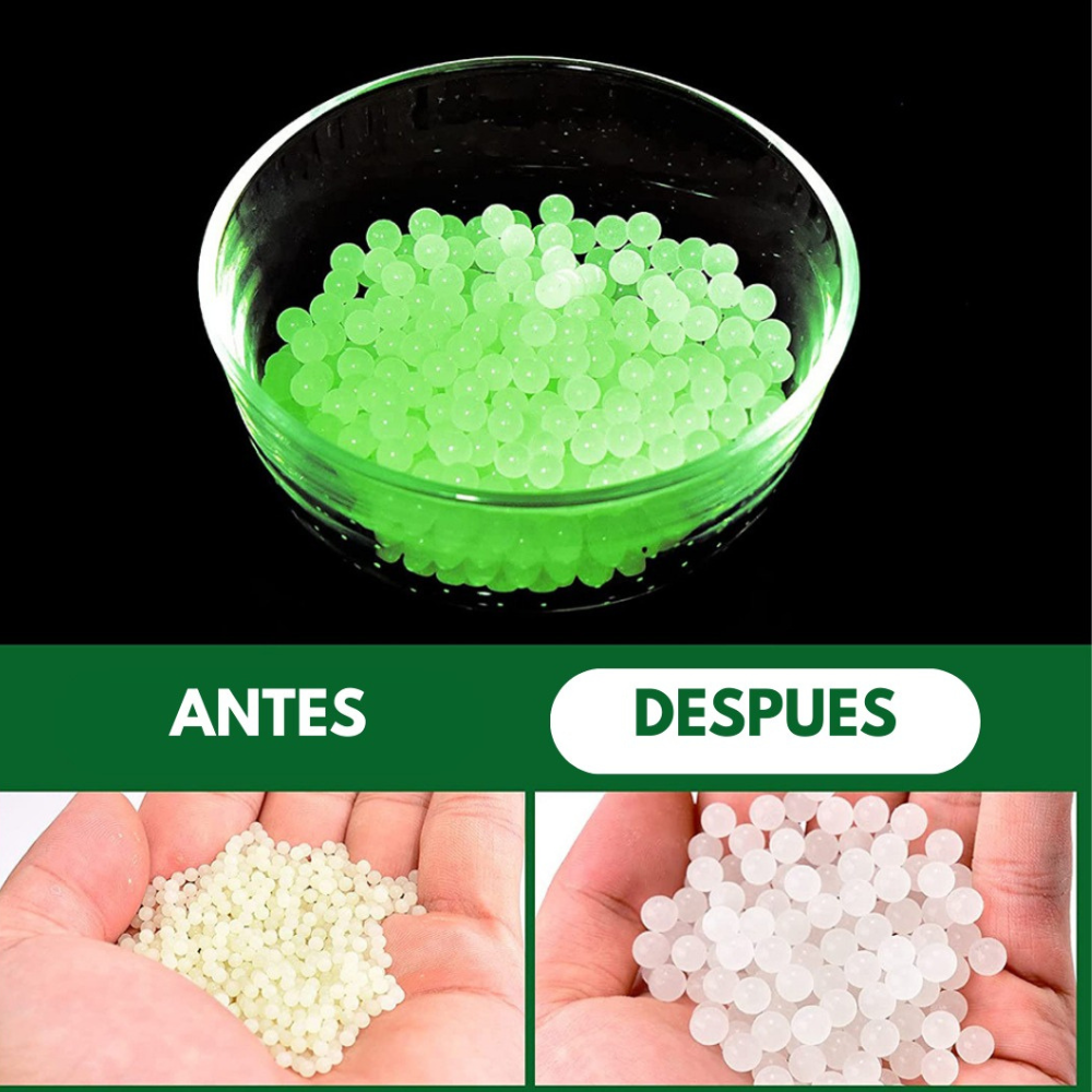 Bolitas Hidrogel Fluorescentes 1000 Bolas Gel Blaster 7-8mm Munición de Gel de Brillar en Oscuridad Perlas Luminosas de Agua Munición de Recarga