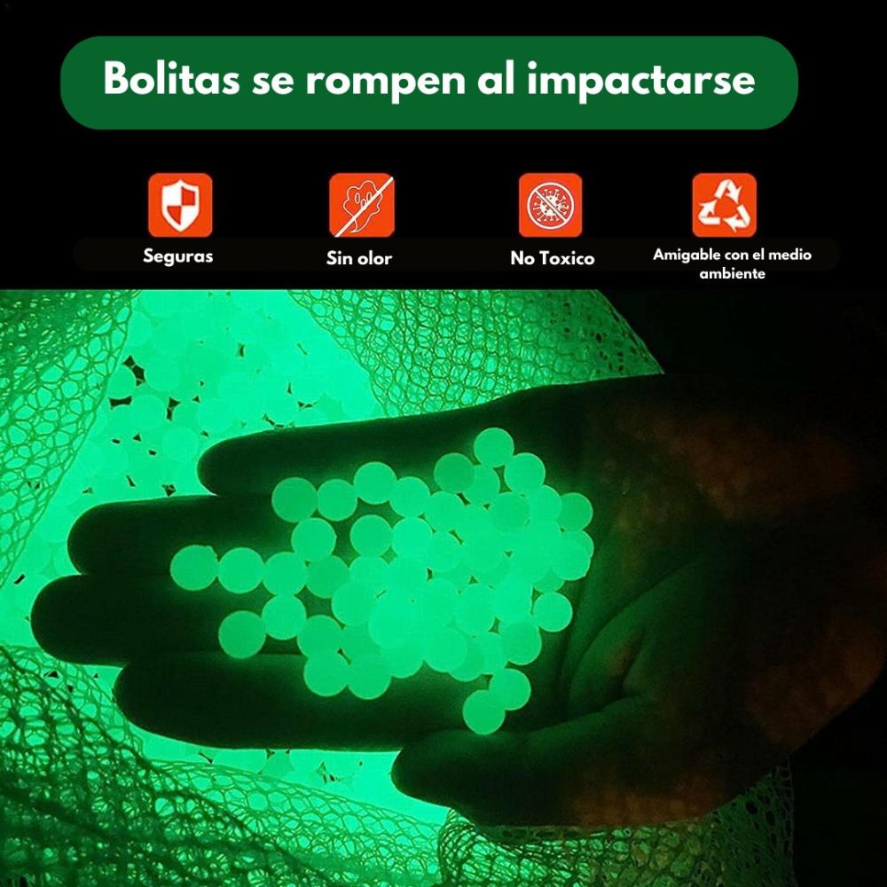 Bolitas Hidrogel Fluorescentes 1000 Bolas Gel Blaster 7-8mm Munición de Gel de Brillar en Oscuridad Perlas Luminosas de Agua Munición de Recarga