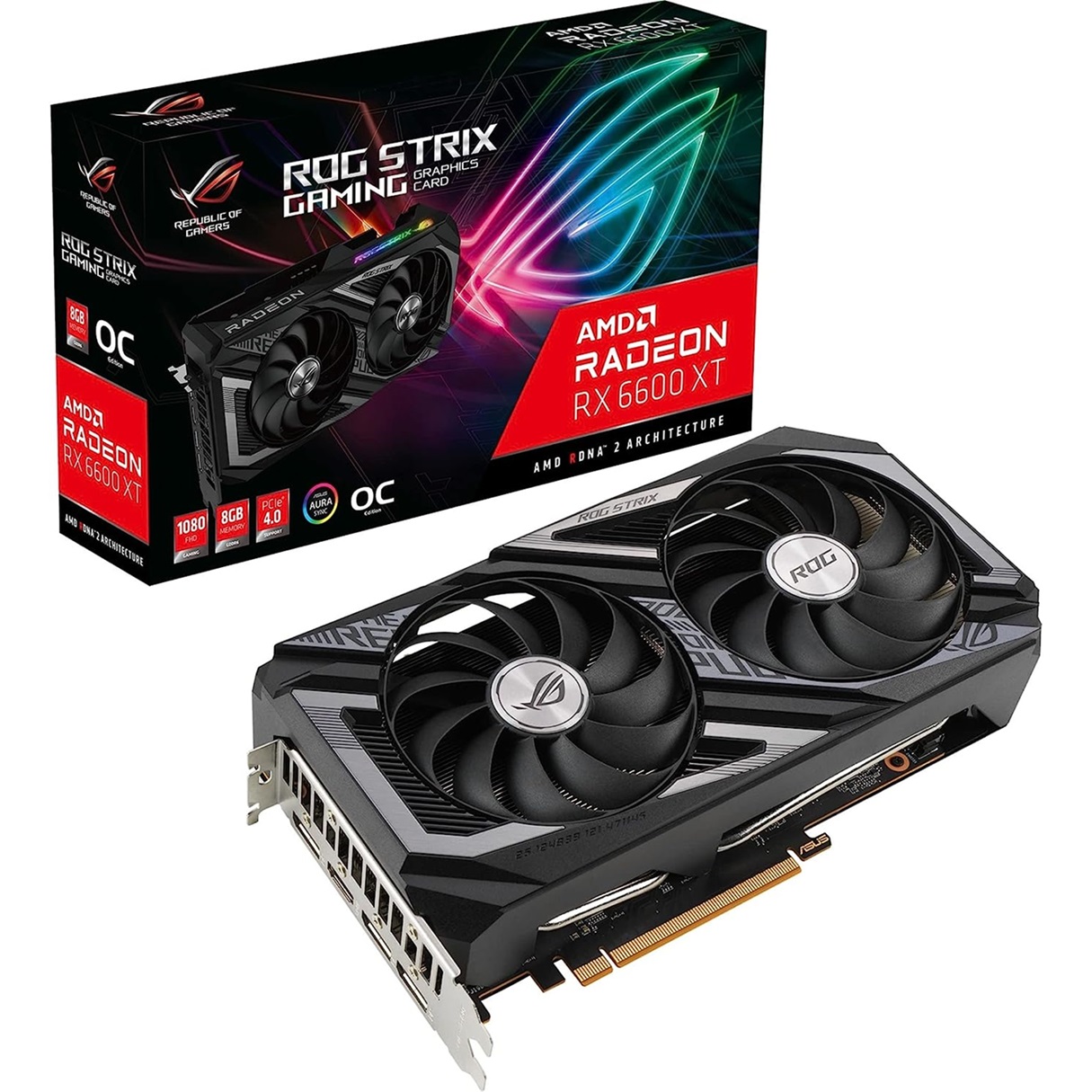 Tarjeta de Video AMD Radeon RX 6600 XT ASUS ROG Strix 8GB GDDR6 1xHDMI 3xDisplayPort PCI Express x16 4.0