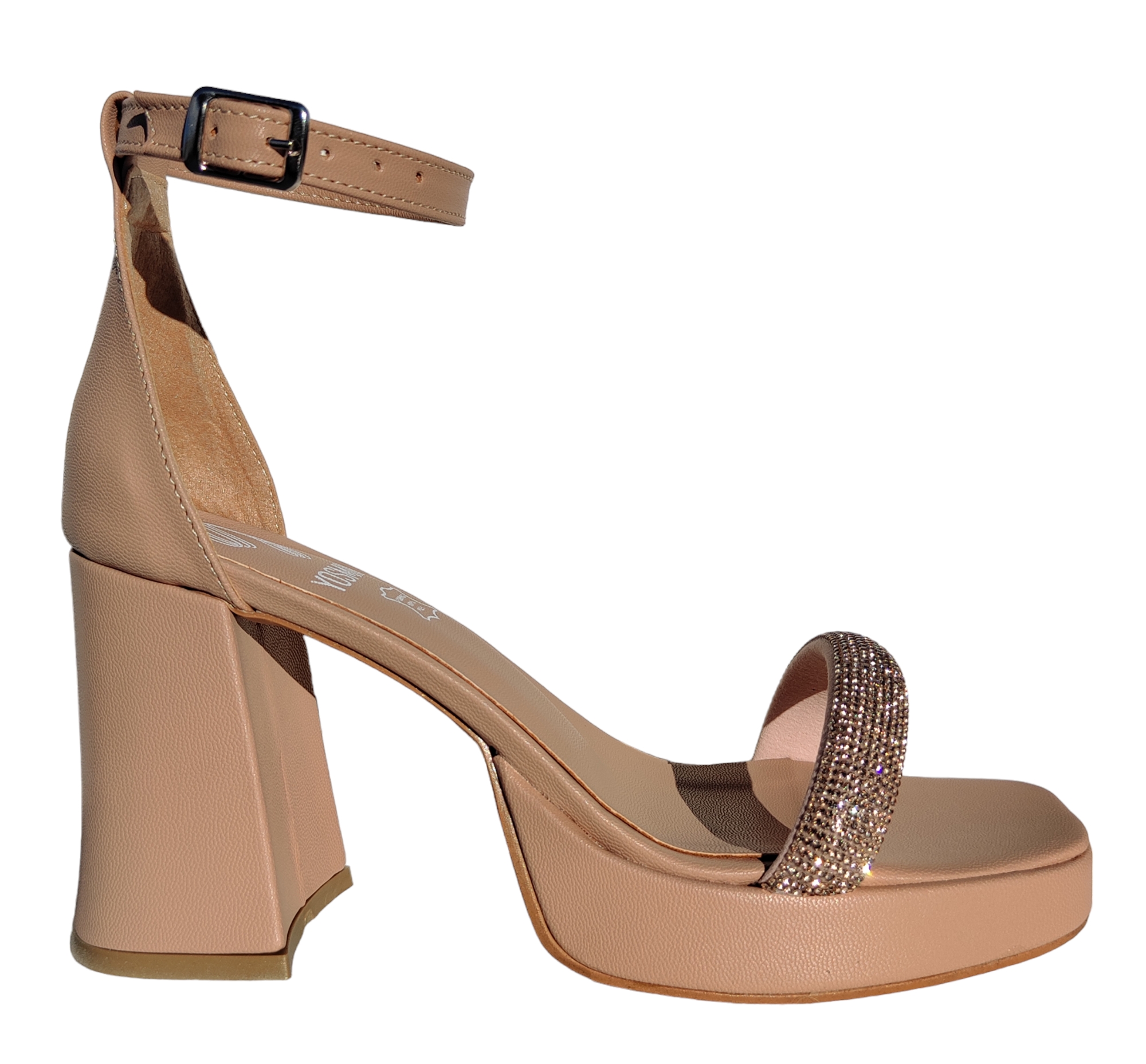 Zapatillas Plataforma Sandalia Tacón Alto 9 Cm 2 En 1 Dama De Brillos