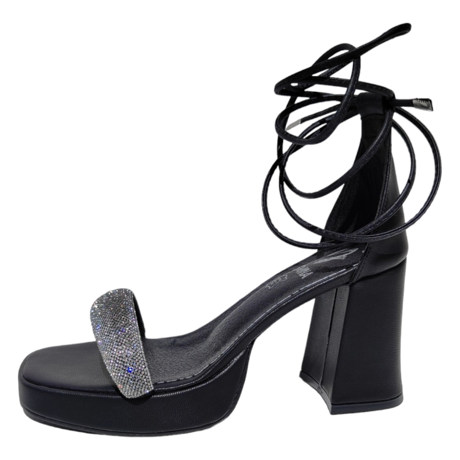 Zapatillas Plataforma Sandalia Tacón Alto 9 Cm 2 En 1 Dama De Brillos