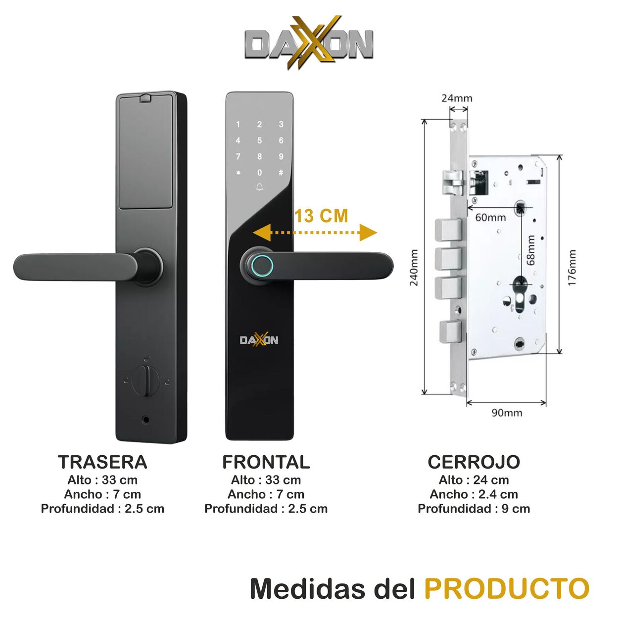  Chapa Cerradura Daxxon B130 Smart Para Exteriores O Interiores.